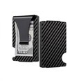 thumbnail image 2 of Cartera minimalista de fibra de carbono compatible con los hombres con bloqueo de la tarjeta de crédito tarjetero de metal-bolsillo delantero delgado con clip de dinero Afortunado Sencillez, 2 of 5