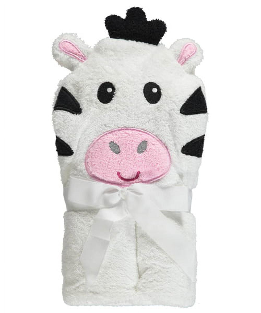 Luvable Friends Baby Animal Face Hooded Towel, Zebra photo 2