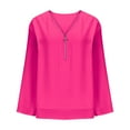 thumbnail image 4 of Plus Size Blouses for Women Casual Long Sleeved Solid Color Ladies Large Size Loose Chiffon Shirt, 4 of 6