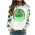 thumbnail image 1 of QIPOPIQ Chandails en Molleton à Manches Longues pour Femmes T-Shirts de la Saint-Patrick T-Shirt Trèfle T-Shirt Vert T-Shirts de la Saint-Patrick Tunique Col Rond Hauts Amples Chandail en Molleton T-Shirts Graphiques Offres, 1 of 5