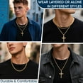 thumbnail image 6 of VNOX 2 Pcs Crucifix Cross Necklace for Men, Layered Stainless Steel Pendant Rope Chain,Gold Crucifix Necklace, Jesus Cross Necklaces Religious Gifts for Men, 6 of 7