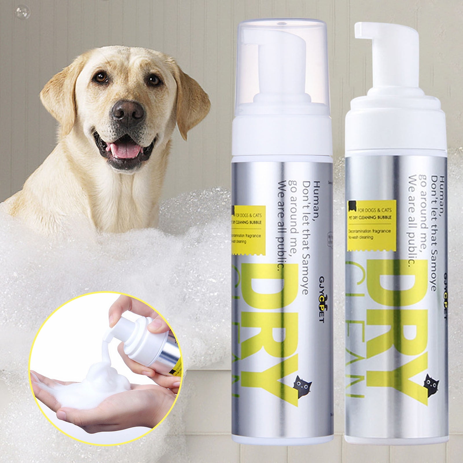 Dogs Natural Waterless Shampoo Spray, Deodorant Cleaning Dry for All