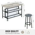 thumbnail image 3 of Kitchen Counter Height Dining Table Set, 3-Piece Kitchen Island Table and Chair Set, Kitchen Dining Table with Storage Shelf, Suitable for Apartments, Breakfast Nooks, Kitchens, and Bar Dining Areas., 3 of 8