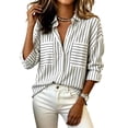 thumbnail image 4 of BUIGTTKLOP Womens Button down Shirts Long Sleeve Shirts Striped Collared Dressy Casual Blouses, 4 of 8