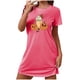 thumbnail image 2 of Camisón corto de talla grande para mujer, camisón de manga corta con estampado de pecho a la moda, camisón para mujer, 2 of 5