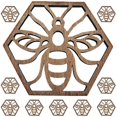 thumbnail image 1 of Honeybee Wooden Coasters for Mug Protection 10Pcs Creative Table Mats, 1 of 5