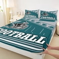thumbnail image 3 of jejeloiu Football Game Twin Sheet Sets,Kids Ball Games Bedding For Rugby Boys 3 Pieces, 3 of 7