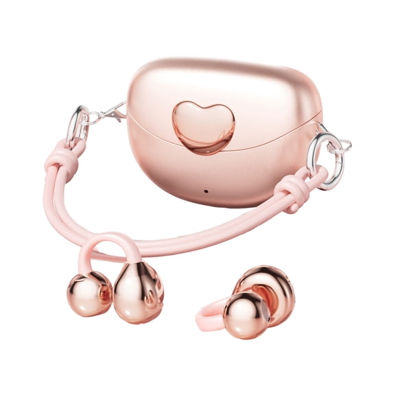 Pink Wireless Bluetooth Headphones With Long Battery Life In Ear Ergonomic Design For Sports And Commuting Noise Reduction Microphone