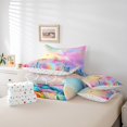 thumbnail image 4 of Erosebridal Kawaii Merimaid Bedding Sets Queen Size, Starfish Jellyfish Comforter Sets with Sheets, Fish Scale Decor, Reversible, 4 of 5