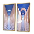 thumbnail image 3 of Designart "Architecture Futuriste Géométrie Infinie VIII" Art Mural Géométrique Moderne Encadré Ensemble de 2 - Art Mural Encadré Bleu Moderne Ensemble de 2, 3 of 6