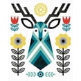 thumbnail image 2 of Folk Lodge Deer II V2 Teal Poster Print by Michael Mullan (8 x 10), 2 of 2