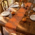 thumbnail image 2 of Table Linen Set,Hollow Mesh Pumpkin Maple Leaf Harvest Table Runner & Matching Placemats,Foldable Lightweight Autumn Table Decor for Farmhouse Dining Table Thanksgiving Family Dinner Party, 2 of 7