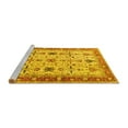 thumbnail image 2 of Ahgly Company Machine Washable Indoor Round Oriental Yellow Traditional Area Rugs, 3' Round, 2 of 4