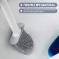 thumbnail image 2 of Escobilla y soporte para inodoro montado en la pared Cerdas TPR suaves Escobilla para inodoro Baño sin perforación Inodoro de limpieza profunda, 2 of 8
