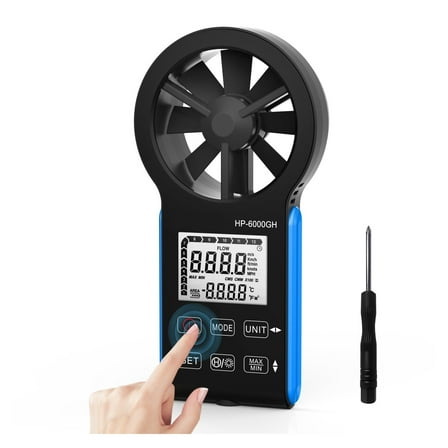 Best Smart Digital Anemometer Wind Speed Gauge HVAC Avg Air Volume CFM Altitude Barometric Pressure