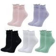 thumbnail image 2 of Holzlrgus Cute Ruffle Socks for Women, Funny Cotton Crew Socks, Frilly Ankle Socks Women 5 Pairs, 2 of 5