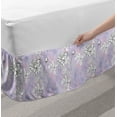 thumbnail image 2 of Romantic Bed Skirt, Repeating Outline Sketchy Wild Flowers and Buds on Abstract Dreamy Background, Elastic Bedskirt Dust Ruffle Wrap Around for Bedding Decor, 4 Sizes, Multicolor, by Ambesonne, 2 of 2