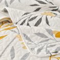 thumbnail image 5 of TELIZ Yellow Flower California King Quilt Set Gray Leaves Pattern Bedspread Botanical Bedding Sets with 1 Quilt& 2 Pillowcases, 5 of 6