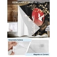 thumbnail image 3 of No Hook Cloth Fabric Shower Curtain with Snap in Liner, Cherry Blossom Waterproof Shower Curtains Set with See Through Top Window, Harmony Crane Red Moon Paper Fan Bath Curtains Shower 72"x96", 3 of 6