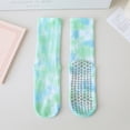 thumbnail image 3 of CUZIBR Wool Socks Tie Dye Yoga Pilates Grip Socks Women'S Fashion Casual Athletic Sports Crew Socks For Workout Gym And Casual Wear Casual Breathable Socks,Sky Blue,One Size, 3 of 3