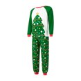 thumbnail image 2 of Family Matching Christmas Pajamas Sets Long Sleeve O Neck Tops Christmas Tree Print Pants or Jumpsuit or Dog's Outfit, 2 of 7
