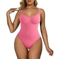 thumbnail image 1 of PEASKJP Long Sleeve Shapewear Higher Power Shorts High-Rise Waist Tummy Control Breathable Shapewear, Pink L, 1 of 5