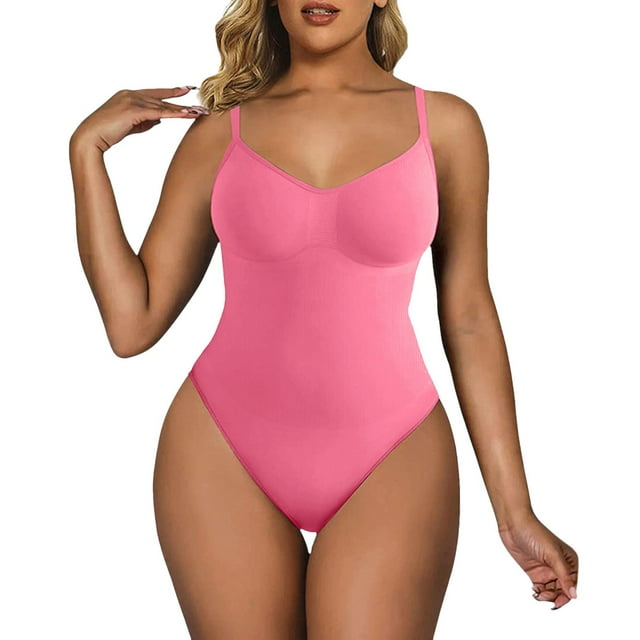 PEASKJP Long Sleeve Shapewear Higher Power Shorts High-Rise Waist Tummy Control Breathable Shapewear, Pink L