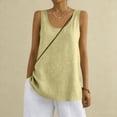thumbnail image 2 of dgysar Women's Cotton Linen Camisole, Loose Fit Sleeveless Versatile Bottoming Top with Pocket Yellow size M, 2 of 6