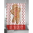 thumbnail image 5 of Merry Christmas Standard Shower Curtain Set, Waterproof Shower Curtains for Bathroom, Xmas Gingerbread Red Polka Dots Winter Washable Fabric Cloth Bath Curtain for Bathtub with Hooks 72x72 Inches, 5 of 6