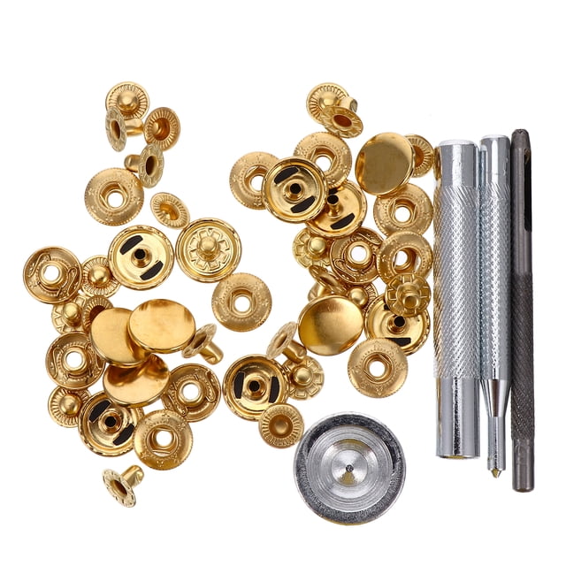 Shisuyan 12 Ensembles Kit de Boutons-Pression en Cuir Robuste Rivets et Boutons-Pression en Cuir