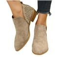 thumbnail image 4 of Tawop Winter Boots for Women Low Heel Pointy Toe Fall Boots, 4 of 4