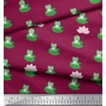 thumbnail image 2 of Soimoi Poly Georgette Fabric Lotus & Frog Kids Print Fabric by Yard 52 Inch Wide, 2 of 3
