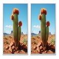 thumbnail image 2 of Designart "Desert Guardian Green Coral Cactus Organ II" Cactus Framed Wall Art Set Of 2 - Green Floral Framed Canvas Set For Living Room Decor, 2 of 7