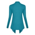 thumbnail image 4 of Ediodpoh Women’s Drape Front Open Cardigan for Women Long Sleeve Irregular Hem Knit Jacket Blue XL, 4 of 4
