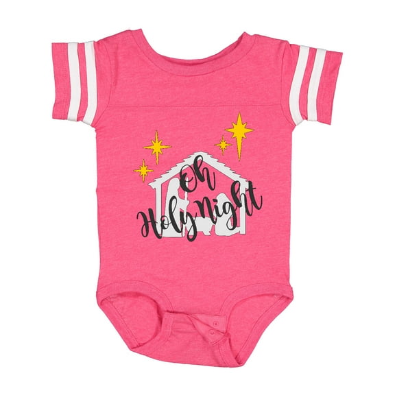 Inktastic Oh Holy Night Christmas Nativity with Yellow Stars Boys or Girls Baby Bodysuit