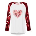thumbnail image 4 of Tops for Women Trendy Viikei Womens Tops Long Sleeve,Fall Tops for Womens 2025 Trendy,Ladies Casual Valentine's Day Printed Pullover with Shoulder Sleeves Long Sleeved Round Neck TopShirt Red S, 4 of 5