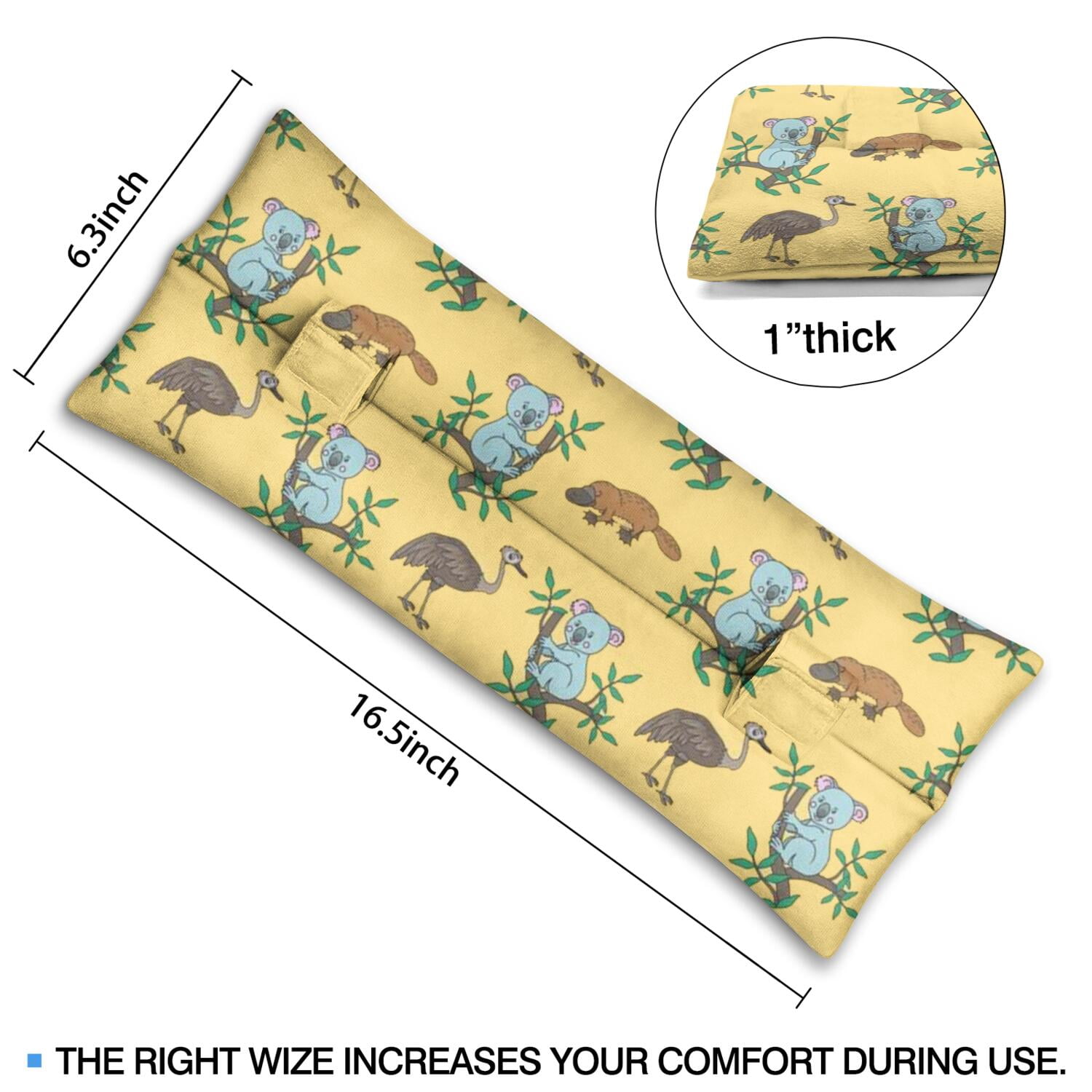 Koala Bear Seat Belt Pillow for Women - Post Surgery Recovery Cushion for Mastectomy & Chest Procedures, Pressure Relief Pad with Double Hook-and-Loop Straps