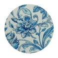 thumbnail image 4 of Autua Floral Pattern Blue White Round Tablecloth Stain-Resistant 100% Polyester 31"-35, 4 of 8