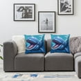 thumbnail image 3 of AWERP Laughing Blue Whale Throw Pillow Cover Set of 2 Short Plush Cushion White, 3 of 6