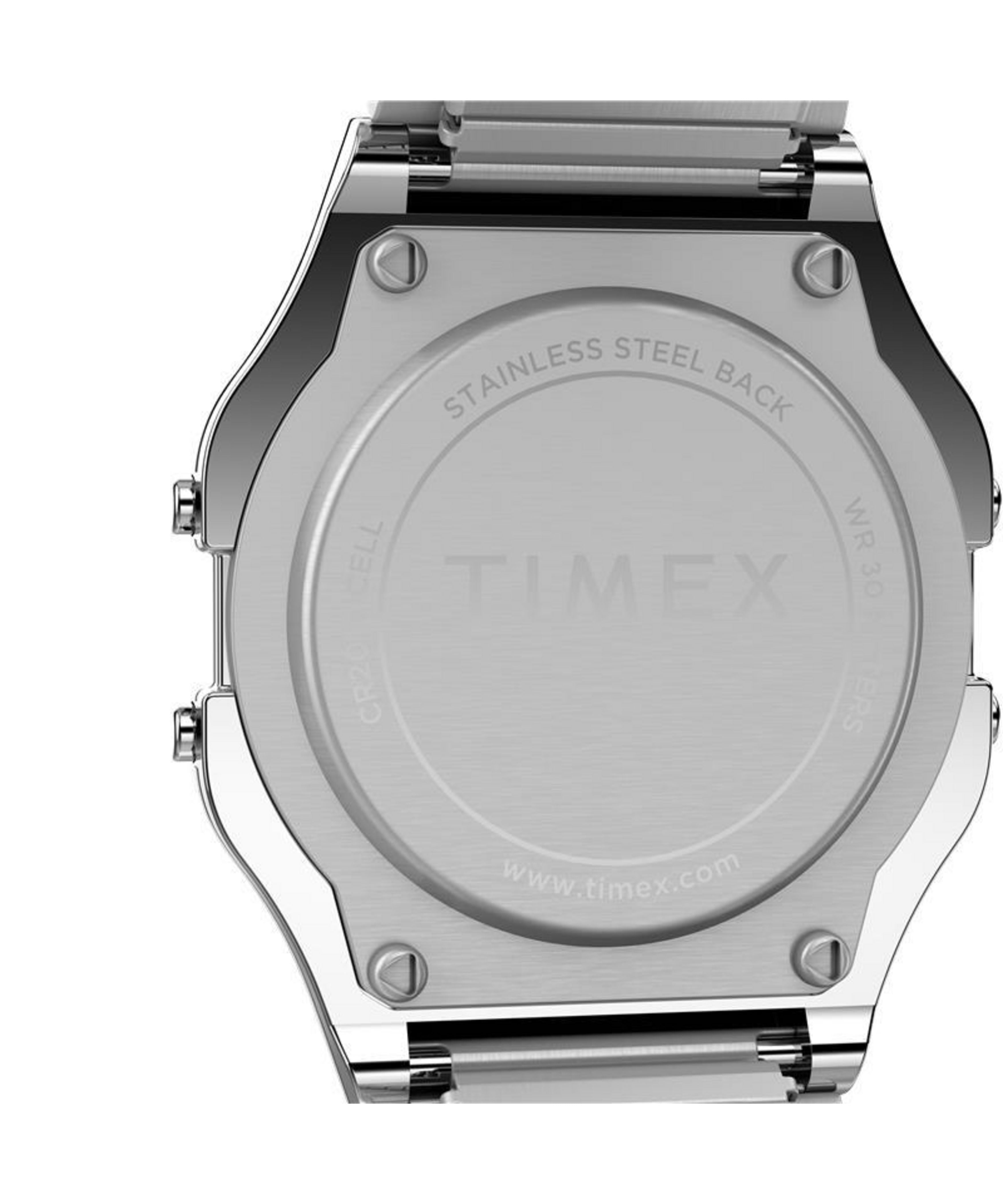 Timex Men's Classic Digital Silver-Tone 34mm Casual Watch, Expansion Band