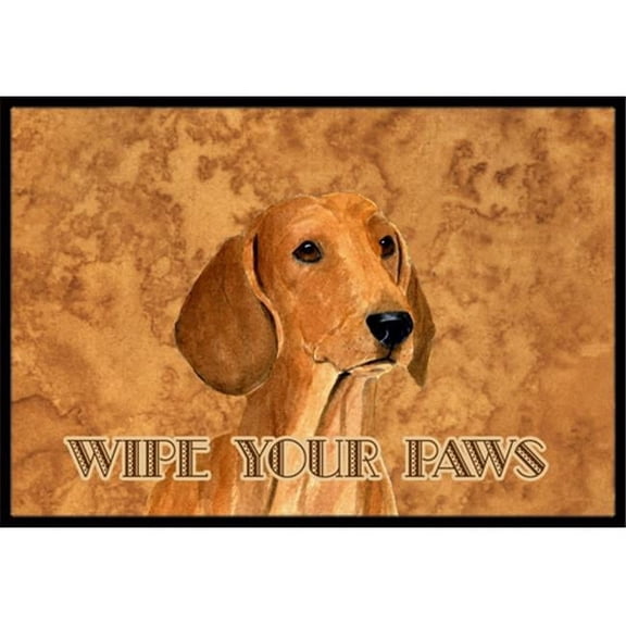 24 X 36 In. Red Dachshund Wipe Your Paws Indoor Or Outdoor Mat