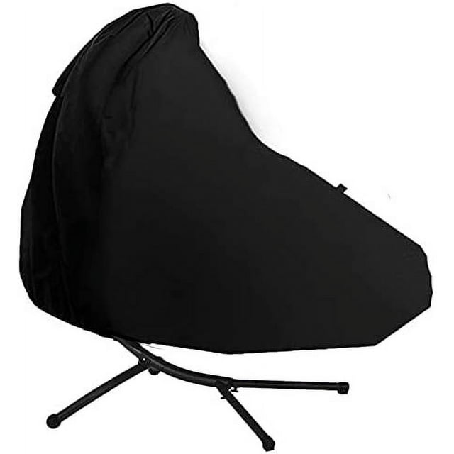 Woeilo Housse de Chaise Hamac Classique Imperméable Mise à Jour pour Patio Chaise Longue Suspendue et Support 73 Pouces Accessoire Extérieur Chaise Longue en Acier Courbée (Noir) (Noir) Noir