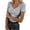 Light Gray, variant on Womens Summer T Shirts New Thread Strip Slim Short Sleeve Sexy V Neck Casual T Shirt Fashion T shirts Blue M