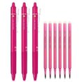 thumbnail image 1 of Pilot FriXion Ball Knock Retractable Erasable Gel Ink Pens, Fine Point 0.7mm, Pink Ink, 3 Pens & 6 Refills Value Set, 1 of 1