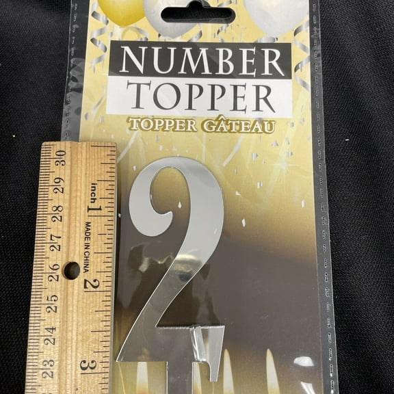 Mirror Cake Topper Party Supplies - Silver 2