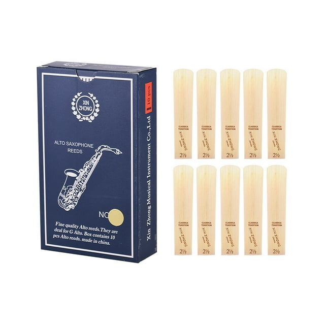 Normal Level G Alto Saxophone Sax Reeds Strength 2.5 for Beginners, 10pcs/ Box