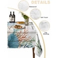 thumbnail image 5 of Beach Coastal Rectangle Tablecloth, Summer Nautical Coral Shell Botanical Vintage Waterproof & StainResistant Tablecloth, Washable Oil-proof Table Cover for Dining/Party/Wedding/Buffet 60x84 In, 5 of 9