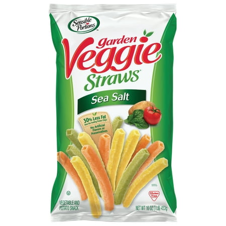 Sensible Portions Garden Veggie Straws, Sea Salt, 16 Oz (Pack of 6) Chips
