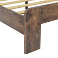 thumbnail image 4 of Full-size Bed Frame with Wooden Headboard,Heavy-duty Industrial Style Wooden and Metal Platform Bed Frame, Silent Design, No Spring Mattress Required, Ample Storage Space, Dark Brown., 4 of 9