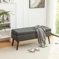 thumbnail image 4 of Solid Wood Legs Storage Ottoman Bench Easy Assembly Entryway & Bedroom Furniture Stylish & Practical, 4 of 12
